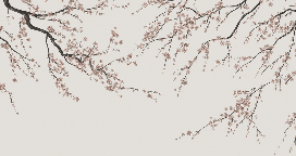 Papier peint panoramique Sakura beige
