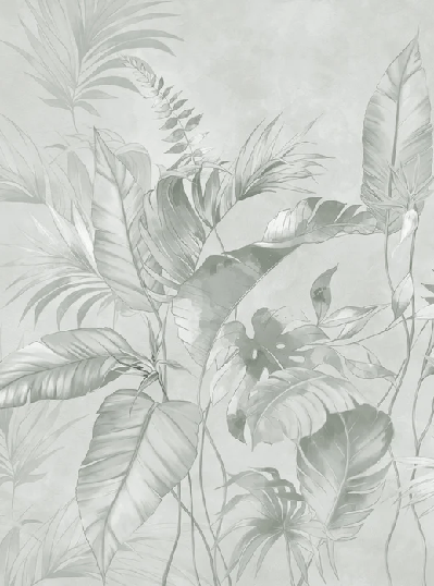 Papier peint élégante jungle sauge, XXL, tendance