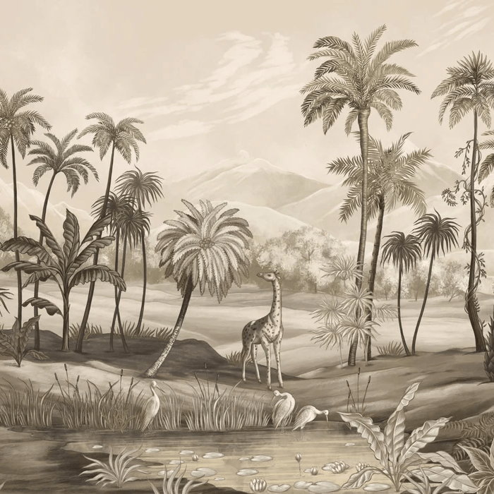 Papier peint jungle Zaphira sépia, XXL, tendance