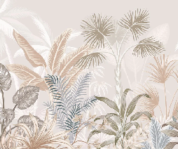 Papier peint panoramique jungle terracotta