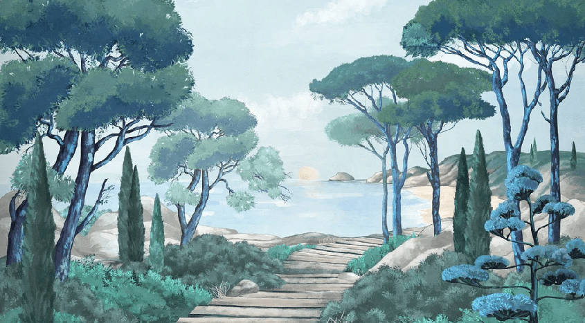 Papier peint balade dans les calanques - Muralconcept