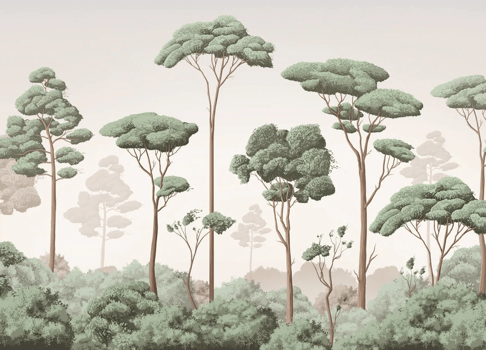 Papier peint brise légère pinède