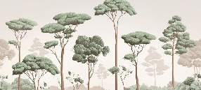 Papier peint brise légère pinède