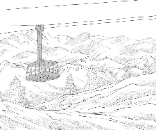 La Plagne télécabine black and white wallpaper - Muralconcept