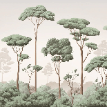 Papier peint brise légère pinède