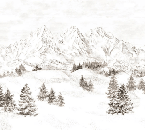 Papier peint montagne massif des Alpes - Muralconcept