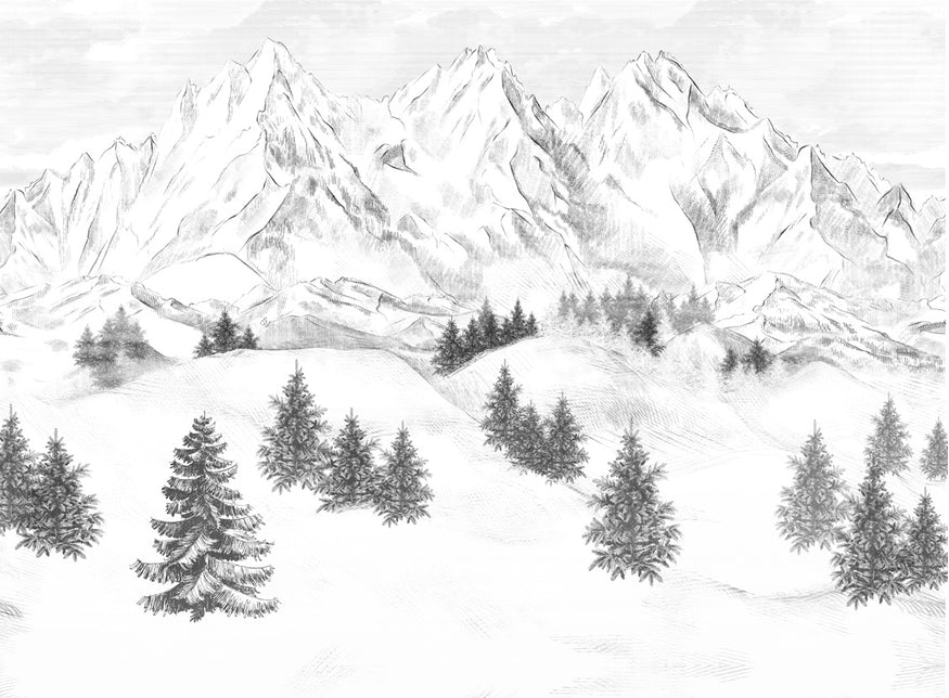 Papier peint montagne sommets de Chamonix