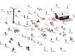 Carta da parati panoramica après ski