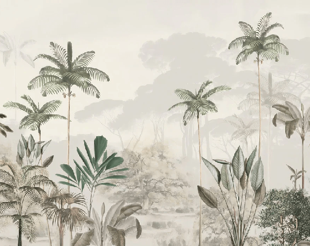 Papier peint panoramique jungle eden vert