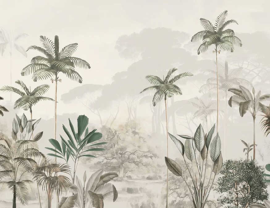 Papier peint panoramique jungle eden vert