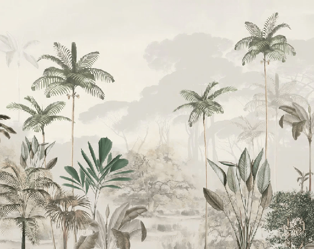 Papier peint panoramique jungle eden vert