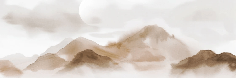 Papier peint montagnes voilées – Lueur sépia, XXL, tendance