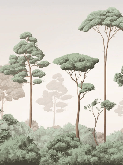 Papier peint brise légère pinède