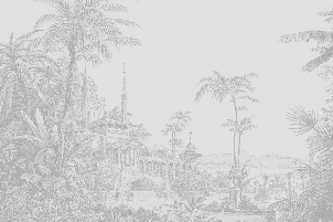 Papier peint jungle temple monochrome