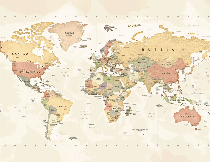 Papier peint panoramique carte du monde exploration