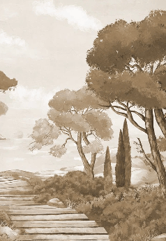 Tapete „Spaziergang in den Calanques“ monochrom