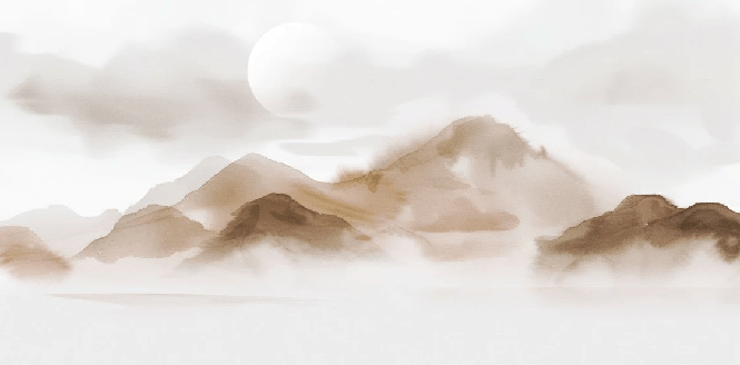 Carta da parati montagne velate - Lueur sépia