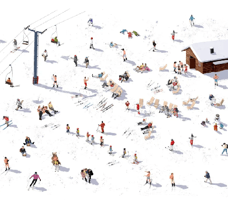 Carta da parati panoramica après ski