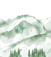 Papier peint montagne chaine des Aravis vert forêt - Muralconcept