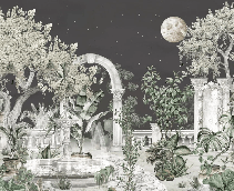 Papier peint panoramique - Jardin de minuit, XXL, tendance