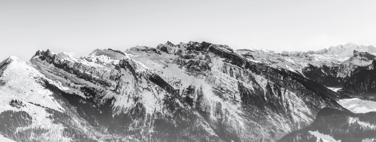 Papier peint restaurant montagne grand massif - Muralconcept