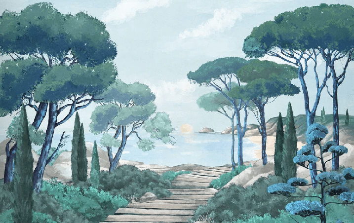 Papier peint balade dans les calanques - Muralconcept