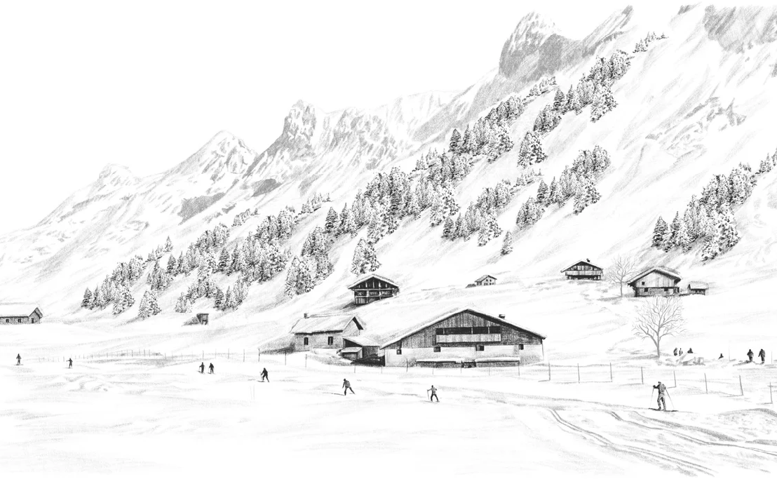 Papel pintado Clusaz ski fond montagne Confins