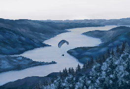 Carta da parati Col de la Forclaz blu