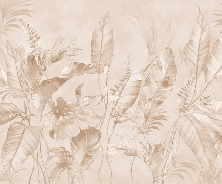 Papier peint élégante jungle poudrée - Muralconcept