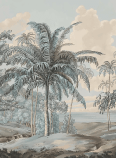 Papier peint paysage Célèbes bleuté - Muralconcept