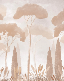 Papier peint sépia cyprès pins, XXL, tendance