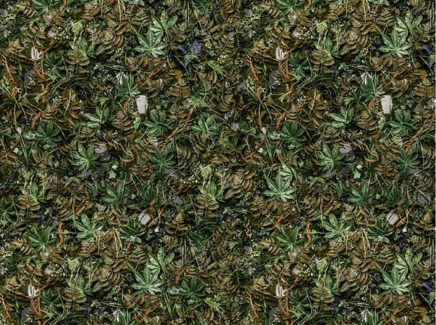 Papier peint panoramique trompe l'oeil mur végétal, XXL, tendance