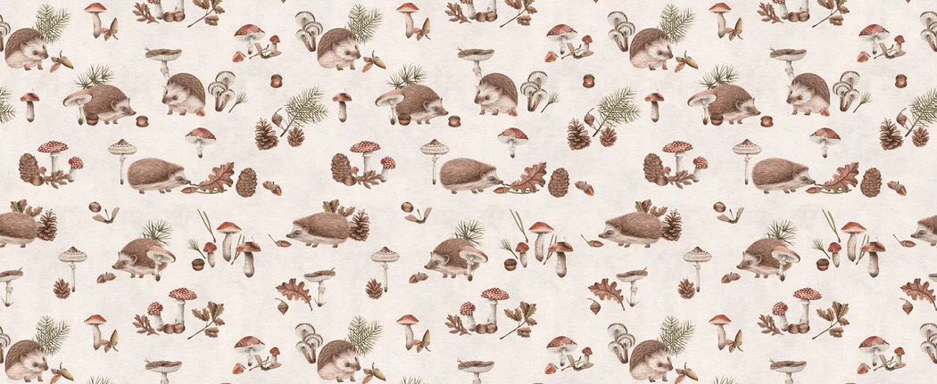 Papier peint à motif pour enfant -  Hérisson - Muralconcept