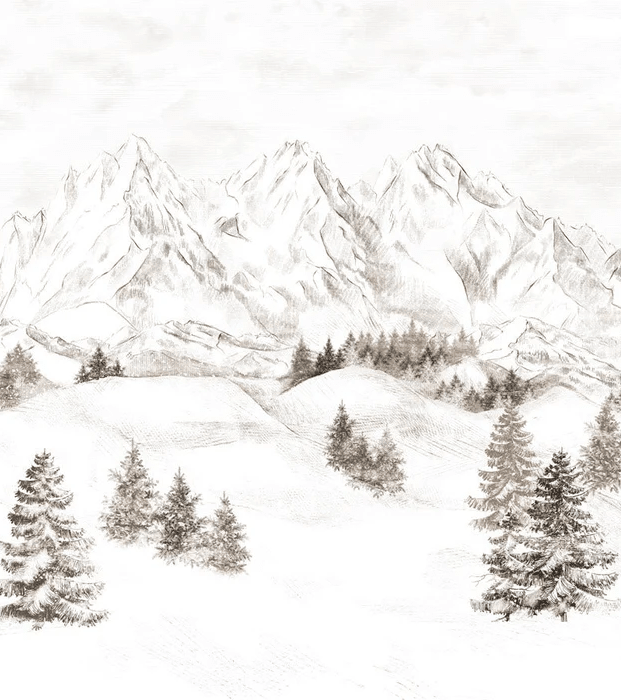 Papier peint montagne massif des Alpes - Muralconcept