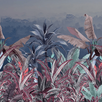 Panoramic botanical wallpaper, XXL, tendance