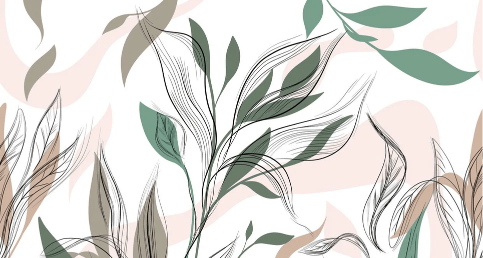 Papier peint panoramique fleur graphique