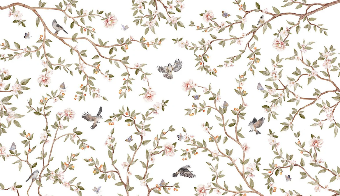 Papier peint oiseau chambre enfant