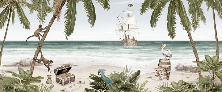 Papier peint la baie aux pirates - Muralconcept