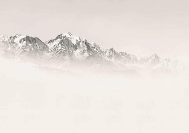 Papier peint Mont Blanc dans la brume sépia, XXL, tendance