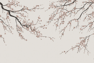 Papier peint panoramique Sakura beige