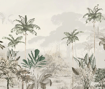 Papier peint panoramique jungle eden vert