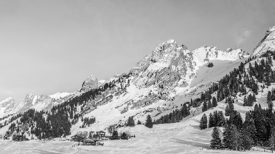 Papier peint panoramique chalet alpage, XXL, tendance