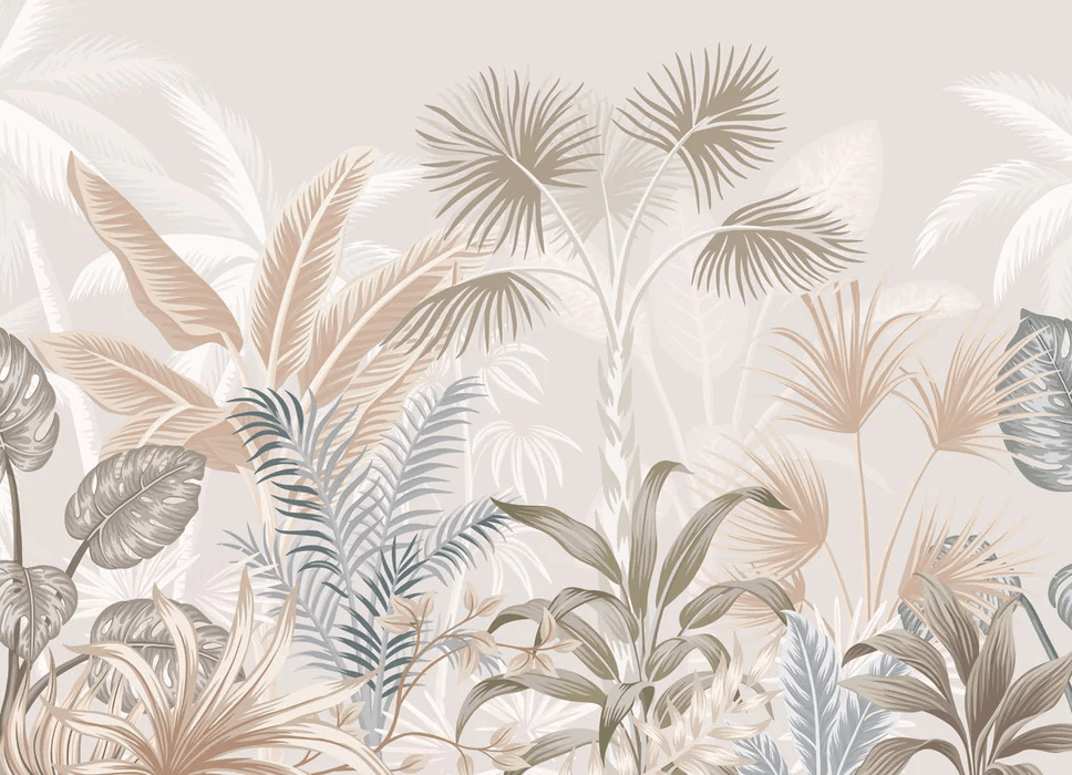 Papier peint panoramique jungle terracotta