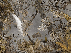 Papier peint panoramique paon blanc impérial