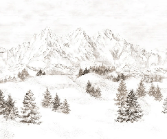 Papier peint montagne massif des Alpes, XXL, tendance