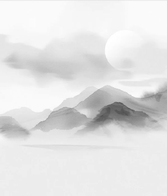 Carta da parati montagne velate – Bagliore seppia