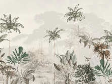 Papier peint panoramique jungle eden vert - Muralconcept