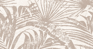 Papier peint salle de bain monochrome jungle feuille - Muralconcept