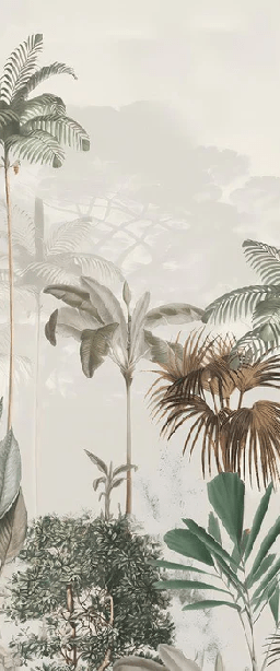 Papier peint panoramique jungle eden vert