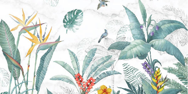 Papier peint Végétal & Bird - Muralconcept